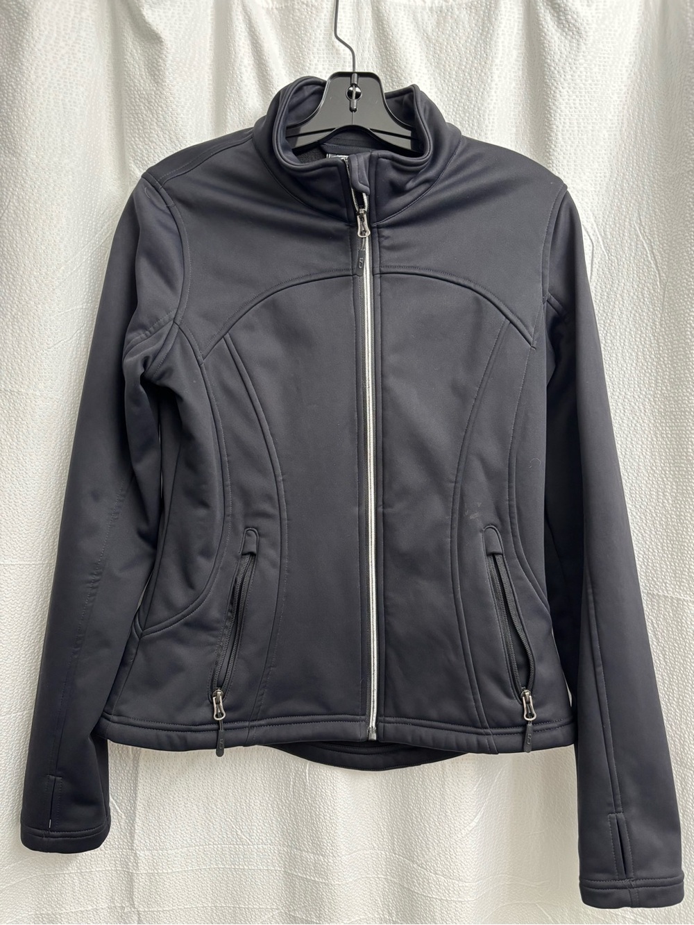 CB casual Women's Black Zip-Up Softshell Utility Jacket